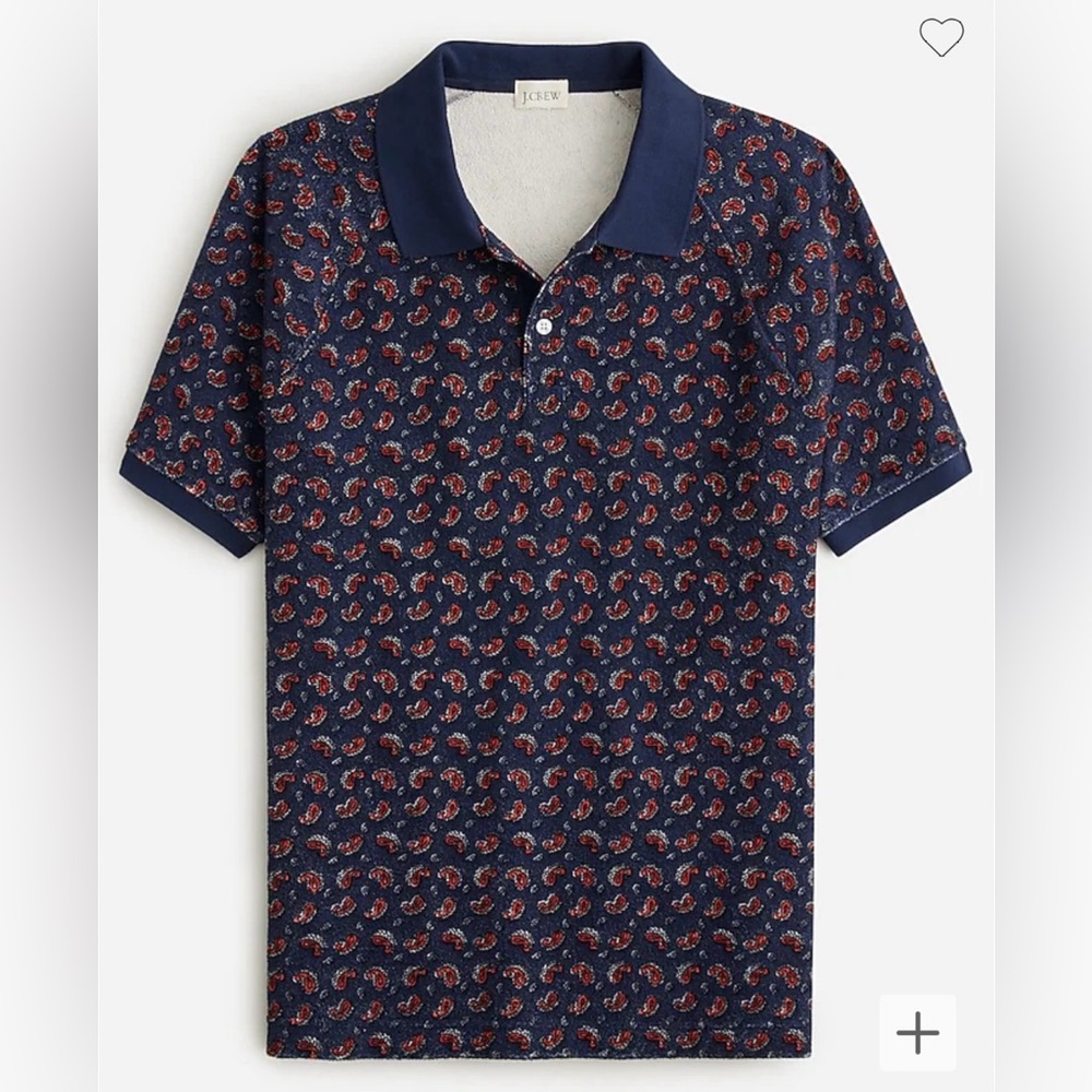 J Crew Raglan Sleeve Terry Polo Shirt (NWOT)
